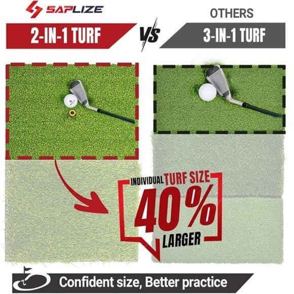 SAPLIZE Foldable Heavy-Duty Golf Hitting Mat, Practice Mat with 10mm EVA Rubber - Picture 4 of 7